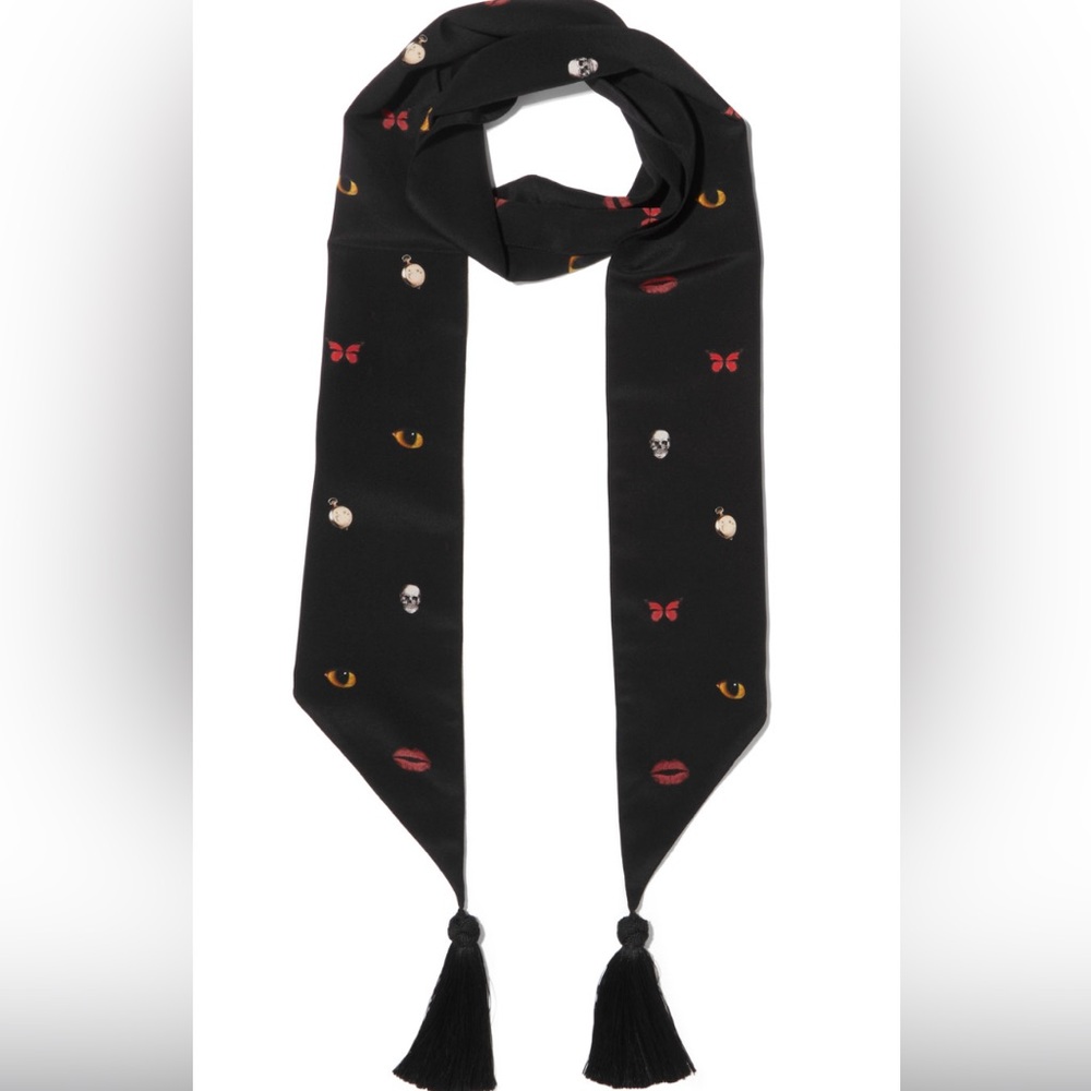 Alexander McQueen Black Butterfly Patterned Women's Scarf